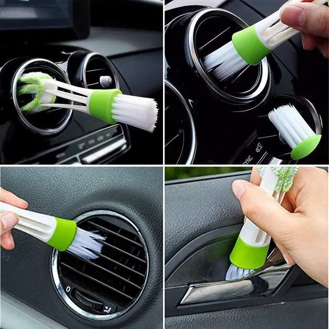 Alt view image 4 of 7 - Mini Duster for Car Air Vent, Set of 3 Automotive Air Conditioner Cleaner and Brush, Dust Collector Cleaning Cloth Tool for Keyboard Window Leaves Blinds Shutter Glasses Fan