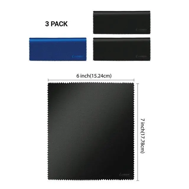 Alt view image 2 of 6 - Microfiber Cleaning Cloths for Electronics Micro Fiber Camera Lens Cleaning Cloth, Glasses, Screens, Eyeglasses, iPad, iPhone, Cell Phone, LCD TV Screens and More, MF01S-3P-A
