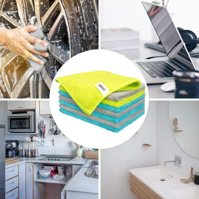 Alt view image 7 of 7 - Microfiber Cleaning Cloth - Pack of 8, Size: 12 x 16 in, Multi-Functional Cleaning Towels, Highly Absorbent Cleaning Rags, Lint-Free, Streak-Free Cleaning Cloths for Car Kitchen Home