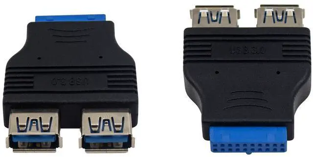 Main image of USB 3.0 Motherboard Adapter, Blue, 20-Pin USB 3.0 to USB 2.0 Internal Splitter for Windows