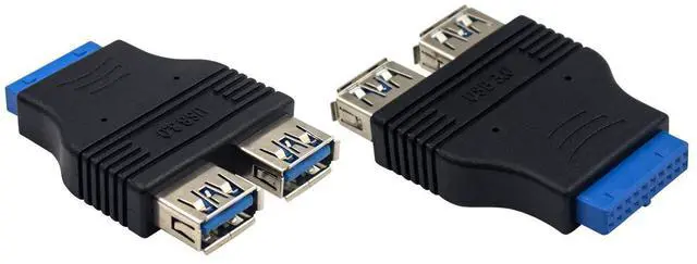 Alt view image 2 of 6 - USB 3.0 Motherboard Adapter, Blue, 20-Pin USB 3.0 to USB 2.0 Internal Splitter for Windows