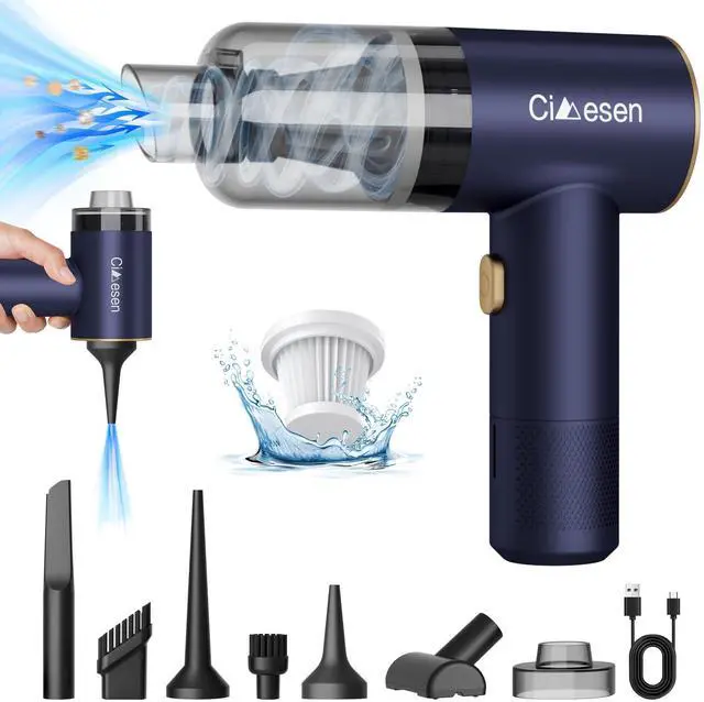 Main image of Car Vacuum Portable 4 in 1 Vacuum Cleaner 12000Pa Mini Handheld Vacuum Cordless Rechargeable 120W High Power Vacuum Cleaner & Air Duster Multi-Nozzles for Car Home Office Pet