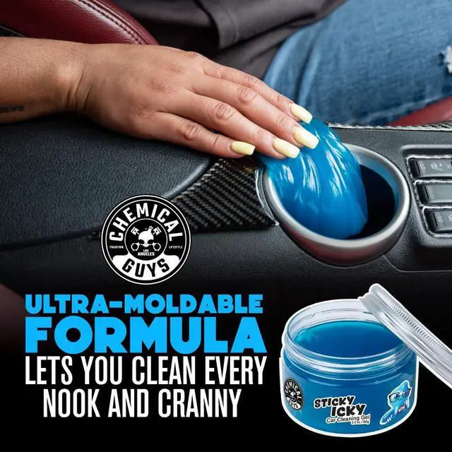 Alt view image 6 of 7 - Sticky Icky Car Cleaning Gel, Green Apple, Interior Car Cleaner, Reusable Automotive Crevice & Interior Dust Cleaner for Air Vents, Consoles, Cup Holders & Keyboards, 4 Pack (100g Each)