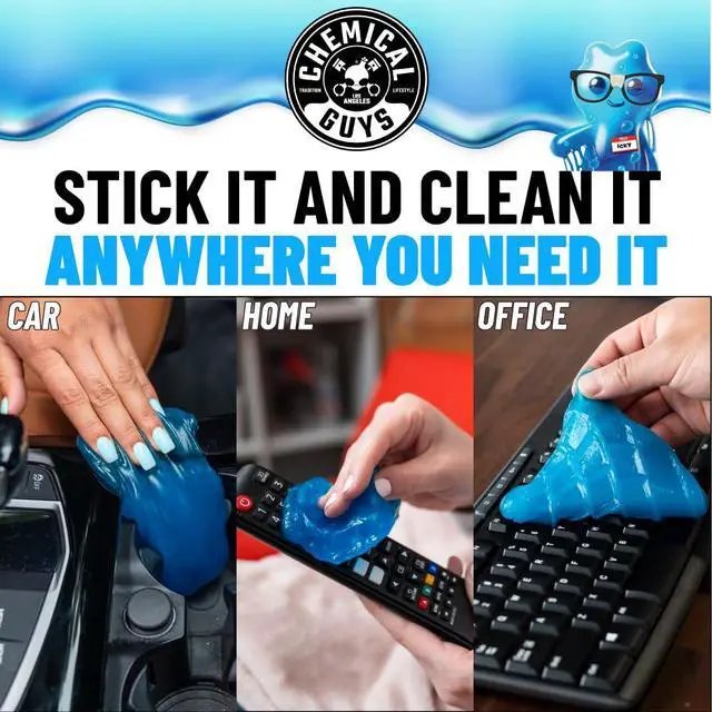 Alt view image 4 of 7 - Sticky Icky Car Cleaning Gel, Green Apple, Interior Car Cleaner, Reusable Automotive Crevice & Interior Dust Cleaner for Air Vents, Consoles, Cup Holders & Keyboards, 4 Pack (100g Each)