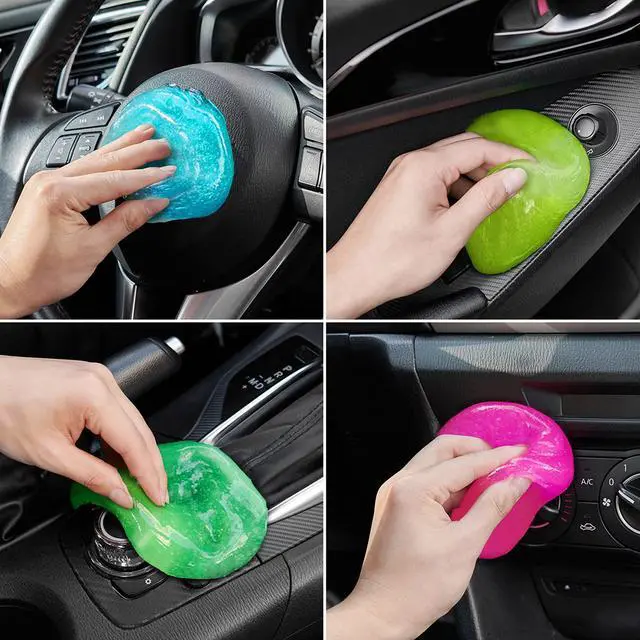 Main image of Car Cleaning Gels 4-Pack, Car Cleaning Putty Universal Auto Detailing Tools Car Interior Cleaner, Dust Cleaning Slime, Car Accessories for Car Vents & Keyboards, Clean Supplies 320g (2.8oz/pcs)