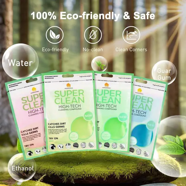 Alt view image 6 of 7 - Car Cleaning Gels 4-Pack, Car Cleaning Putty Universal Auto Detailing Tools Car Interior Cleaner, Dust Cleaning Slime, Car Accessories for Car Vents & Keyboards, Clean Supplies 320g (2.8oz/pcs)