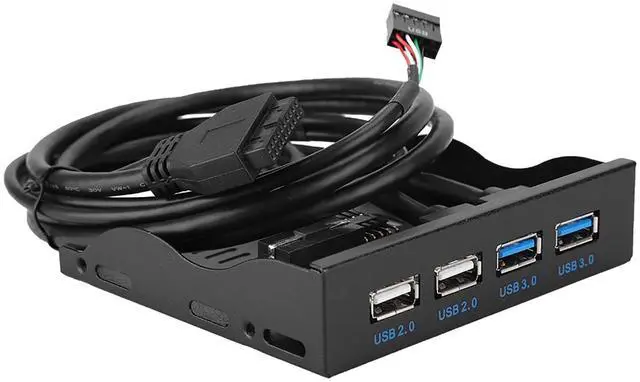 Main image of 3.5-inch USB3.0+USB2.0 4-Port Floppy Drive Front Panel DurableReliable Easy to Install for Desktop Host No Front USB Interface Metal Color