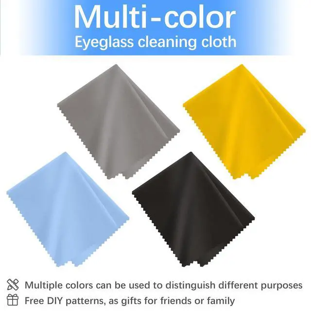 Alt view image 6 of 7 - 80 Pack Microfiber Cleaning Cloth for Glasses, Multi-Color Eye Glasses Cleaning Cloth Bulk 6"x7" Microfiber Cleaner Lens Cloths for Eyeglasses, Camera Lenses, TV Screens, Cell Phones and Laptops