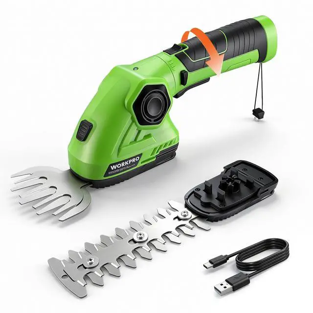 Main image of Cordless Grass Shear & Shrubbery Trimmer - 2 in 1 Handheld Hedge Trimmer 7.2V Electric Grass Cutter 2.0Ah Rechargeable Lithium-Ion Battery and USB Cable Included