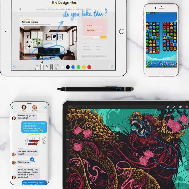 Alt view image 6 of 6 - Stylus Pen for iPad & Apple Pencil Alternative, Fine Point Active Stylus for Touch Screens, Universal Stylus for iPhone Android Tablet, Precise Writing & Drawing, USB Rechargeable