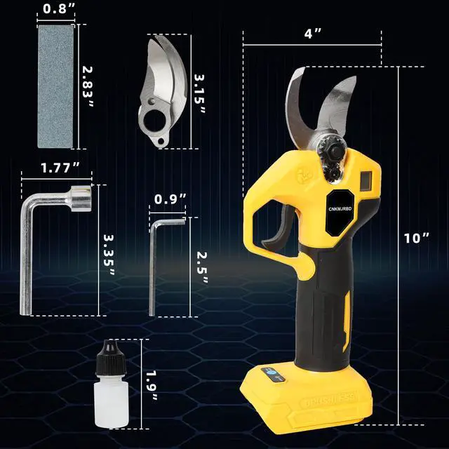 Alt view image 2 of 6 - Pruning Shears Compatible with Dewalt 20V Battery, Brushless Cordless Pruning Shears with LCD Display and SK5 Blades, 0.8-1.2 Inches Cutting Diameter, for Branch Trimming (Battery Not Included)