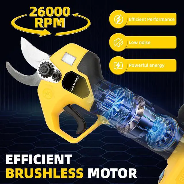 Alt view image 3 of 6 - Pruning Shears Compatible with Dewalt 20V Battery, Brushless Cordless Pruning Shears with LCD Display and SK5 Blades, 0.8-1.2 Inches Cutting Diameter, for Branch Trimming (Battery Not Included)