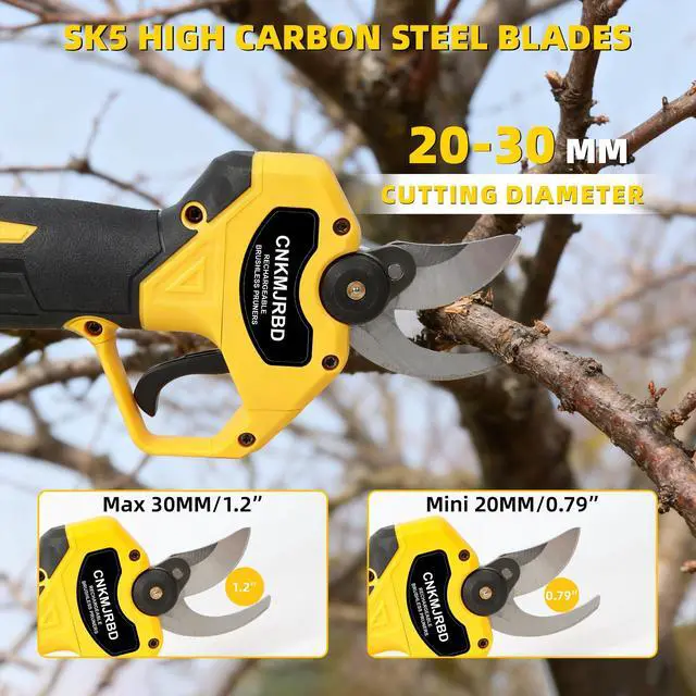 Alt view image 4 of 6 - Pruning Shears Compatible with Dewalt 20V Battery, Brushless Cordless Pruning Shears with LCD Display and SK5 Blades, 0.8-1.2 Inches Cutting Diameter, for Branch Trimming (Battery Not Included)