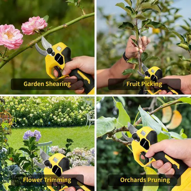 Alt view image 6 of 6 - Pruning Shears Compatible with Dewalt 20V Battery, Brushless Cordless Pruning Shears with LCD Display and SK5 Blades, 0.8-1.2 Inches Cutting Diameter, for Branch Trimming (Battery Not Included)