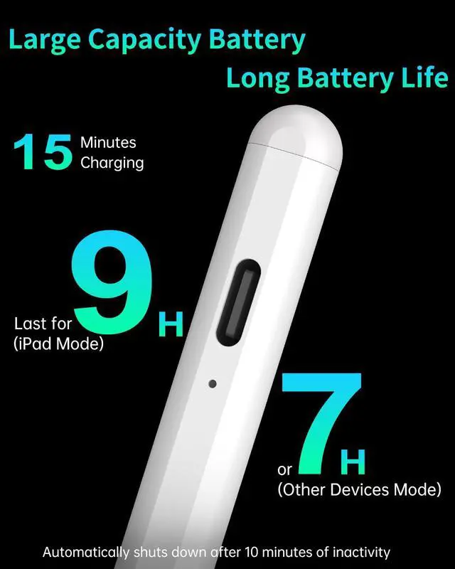 Alt view image 7 of 7 - Universal Stylus Pen for Apple iPhone & Android & iPad, 2X Fast Charge Active Stylus Pencil for All Touch Screen, High Sensitivity Capacitive Stylus for Smartphone Apple Watch Tablet-White