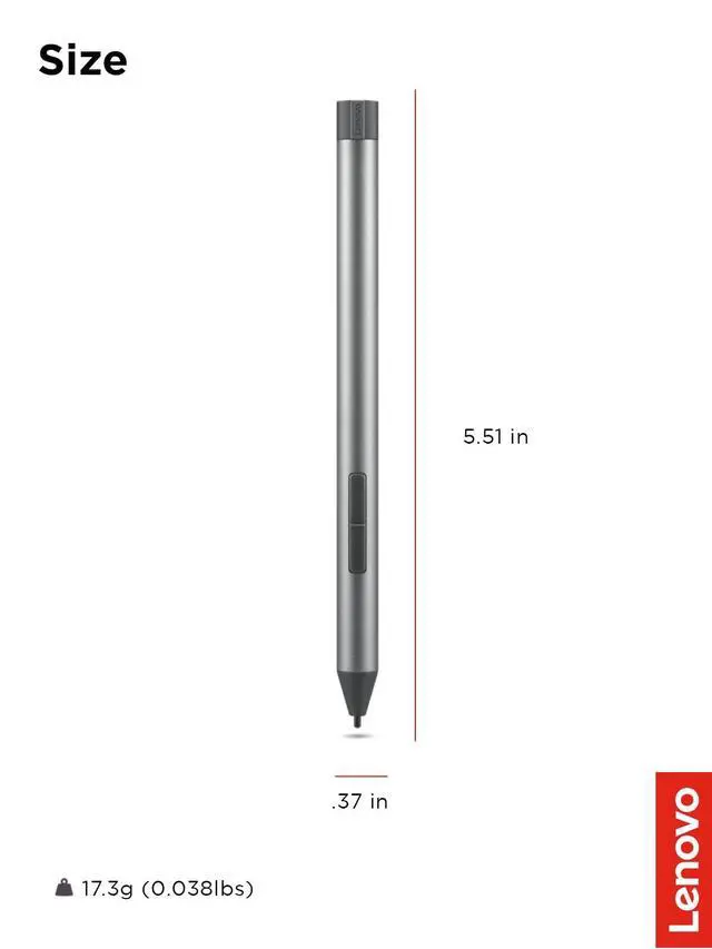 Alt view image 7 of 7 - Digital Pen 2 (Laptop) - Ultra-Tactile Response - 4,096 Levels of Pressure - Natural Feel Elastometer Pen Tip - Extended Battery Life - Silver, Grey