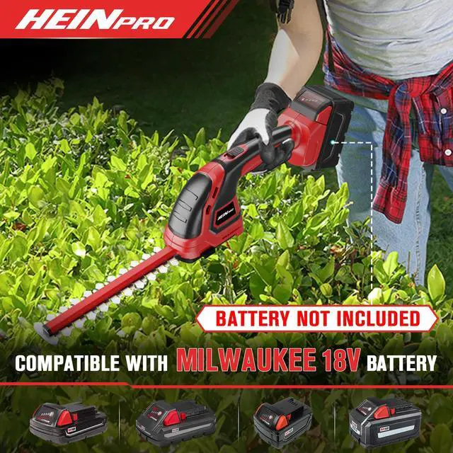 Alt view image 2 of 6 - Cordless Hedge Trimmer Compatible with Milwaukee M18 Battery (Battery not Included), Electric Hedge Trimmer Cordless Grass Trimmers, Bush Trimmers Grass Shears Handheld for Yard,Garden