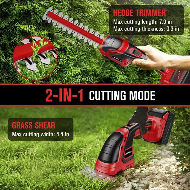 Alt view image 4 of 6 - Cordless Hedge Trimmer Compatible with Milwaukee M18 Battery (Battery not Included), Electric Hedge Trimmer Cordless Grass Trimmers, Bush Trimmers Grass Shears Handheld for Yard,Garden