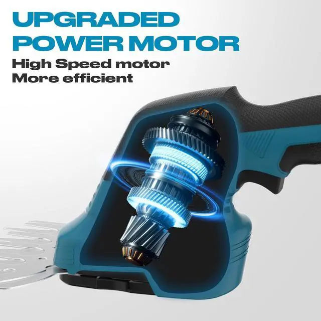 Alt view image 3 of 7 - Hedge Trimmer Cordless 2-in-1, 12'' Bush Trimmer & 20V Battery Powered Grass Shears with Battery & Charger, Lock, Fast Blade Change, Electric Hedge Shears Compatible with 18V Makita Batteries