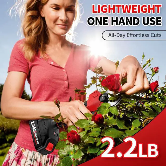 Alt view image 5 of 7 - Electric Pruning Shears, 1.4" Cutting Diameter Electric Pruner with LCD Display2Pcs 2.0Ah Rechargeable Battery, Brushless Motor Cordless Pruning Shears for Tree Trimming Branch Cutter