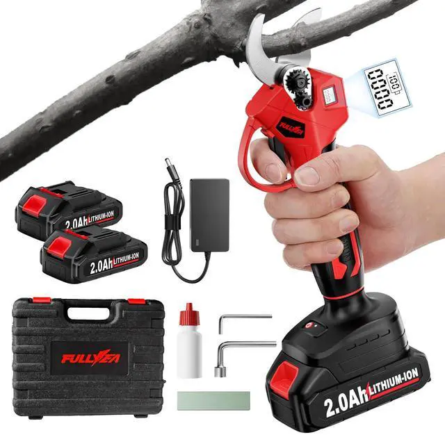 Main image of Electric Pruning Shears, 1.4" Cutting Diameter Electric Pruner with LCD Display2Pcs 2.0Ah Rechargeable Battery, Brushless Motor Cordless Pruning Shears for Tree Trimming Branch Cutter