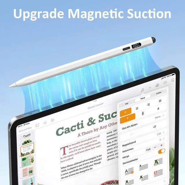 Alt view image 5 of 7 - iPad Apple Pencil 2025-2018, LED Power Display Dual-Tip Stylus Pen with 3X Fast Charge, Compatible for iPad A16 11/10/9/8/7/6, Pro 11"/12.9"/13''/M4, Air M3/M2/5/4/3, Mini 7/6/5