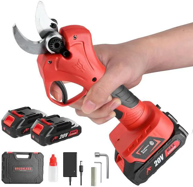 Main image of Electric Pruning Shears, 30mm 1.2" Cutting Diameter Cordless Power Pruner for Gardening with 2Pcs Rechargeable Batteries, Tree Pruner Branch Cutter