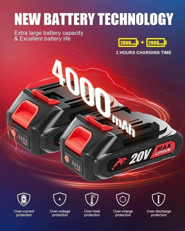 Alt view image 4 of 7 - Electric Pruning Shears, 30mm 1.2" Cutting Diameter Cordless Power Pruner for Gardening with 2Pcs Rechargeable Batteries, Tree Pruner Branch Cutter