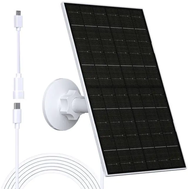 Main image of 7W Solar Panel Compatible with EufyCam, Solar Charger with USB-C & Micro USB Port for 5V Outdoor Rechargeable Battery Camera, IP65 Waterproof, 360° Adjustable Mount