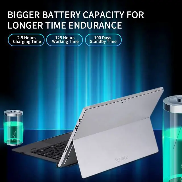 Alt view image 5 of 7 - Surface Pro 7 Wireless Bluetooth Keyboard with Touchpad 7 Color Backlit Rechargeable Battery Detachable Magnetic Keyboard for Microsoft Surface Pro 4/5/6/7/7+
