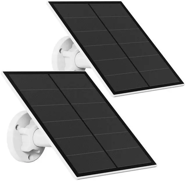 Main image of Solar Panel for Security Camera, 5W USB Solar Panel Compatible with Rechargeable Battery Camera, Solar Panel Charger for Camera with IP65 Waterproof, Adjustable Bracket, 9.8ft Cable(2 Pack)