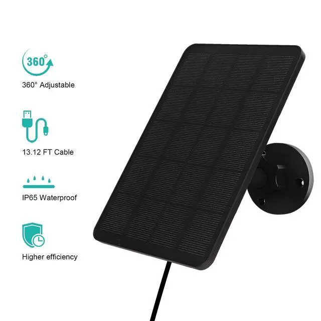 Alt view image 3 of 7 - Solar Panel for Blink Camera Outdoor, Solar Panel 4W Compatible with Blink Outdoor 4 (4th Gen) Camera, Solar Charger for Camera with 13.12Ft Outdoor Power Cable, 360° Adjustable Mount, 3 Pack