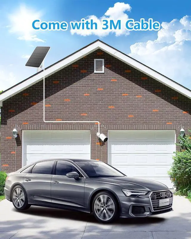 Alt view image 5 of 7 - Solar Panel Charger Compatible with Eufycam 3/3C/2C/2C Pro/E40/E20/2/2 Pro/E/L20/L40/Solo/SoloCam Spotlight, 5W Solar Panel for Eufy Camera, Micro USB & USB-C Port, 9.8ft Cable, P65 Waterproof, 2 Pack