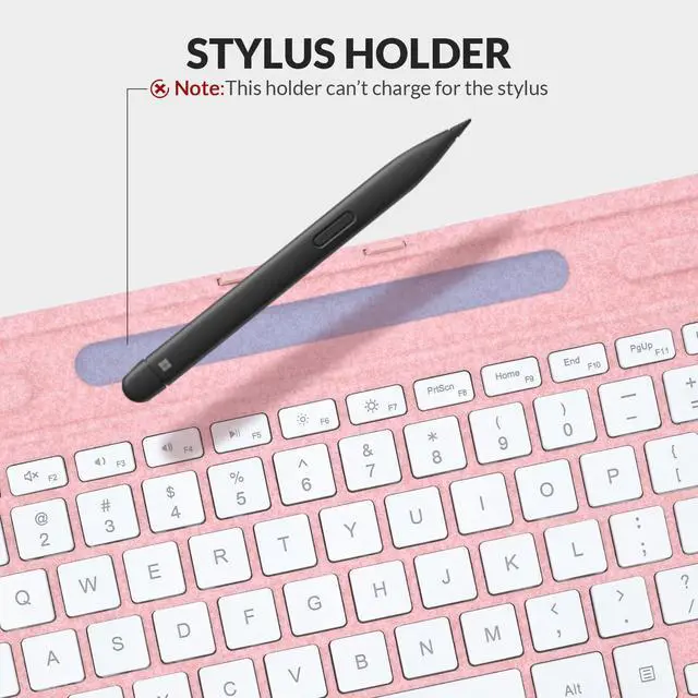 Alt view image 6 of 7 - Surface Pro Type Cover,Ultra-Slim Portable Bluetooth Wireless Keyboard with Touchpad,7 Color Backlit,Compatible with Surface Pro-8/9/X Only (Pink)