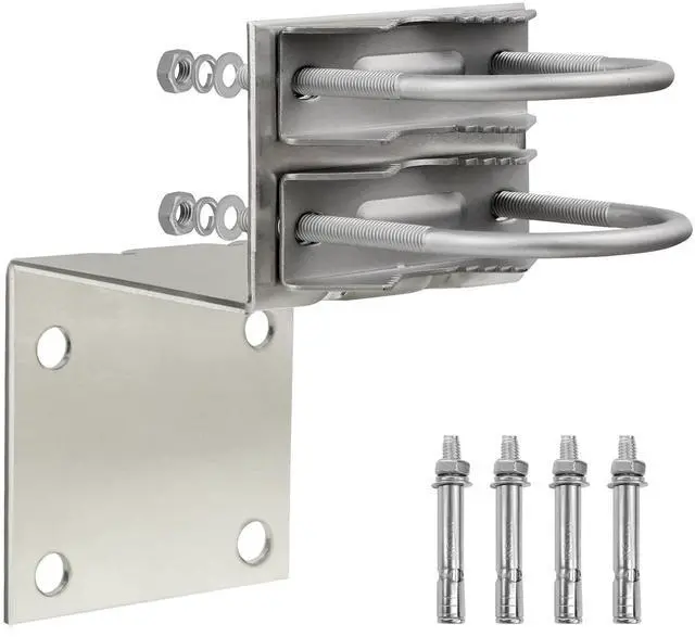 Main image of Antenna Pole Mount Bracket Kits - 1 Set Antenna Pole Mast Mount Bracket with U-Bracket Assembly + 4 Screws for Outside Home Antenna Pole Holder