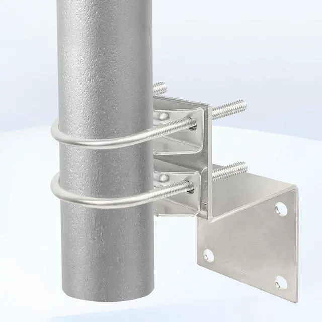 Alt view image 5 of 6 - Antenna Pole Mount Bracket Kits - 1 Set Antenna Pole Mast Mount Bracket with U-Bracket Assembly + 4 Screws for Outside Home Antenna Pole Holder