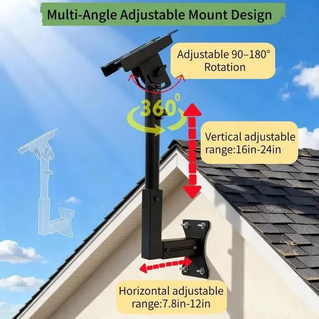 Alt view image 2 of 7 - Adjustable Wall Mount Compatible with Starlink Gen 3, Telescoping Support Arm, Rustproof & Weatherproof, Easy Installation for Wood & Concrete Walls