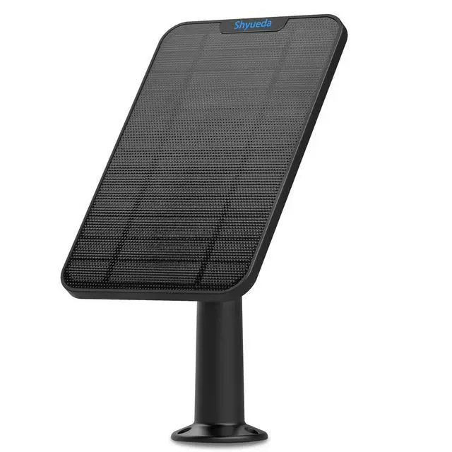 Alt view image 2 of 6 - 4W Solar Panel Charging Compatible with Eufycam 3/3C/2C/2C Pro/2/2 Pro/E20/E40/E/S40/S220/S300/L40/l20, with 13.1ft Waterproof Charging Cable, IP65 Weatherproof,Includes Secure Wall Mount (Black)