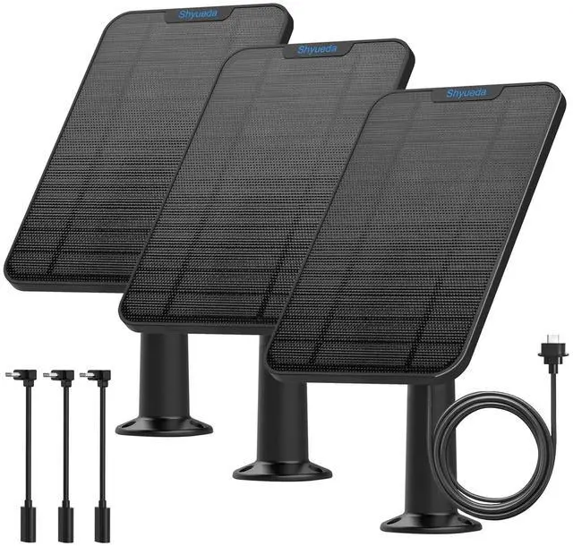 Main image of 4W Solar Panel Charging Compatible with Blink 3rd Gen/XT/XT2/4th Gen Camera,with 13.1ft Waterproof Charging Cable, IP65 Weatherproof,Includes Secure Wall Mount(3-Pack)
