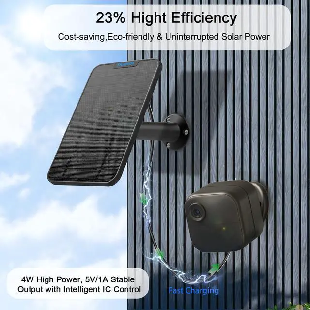 Alt view image 3 of 7 - 4W Solar Panel Charging Compatible with Blink 3rd Gen/XT/XT2/4th Gen Camera,with 13.1ft Waterproof Charging Cable, IP65 Weatherproof,Includes Secure Wall Mount(3-Pack)