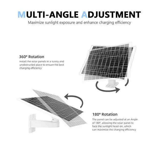 Alt view image 6 of 6 - 4 Pack 8W Camera Solar Panel Charger Cable Compatible with Eufycam SoloCam 3/3C s300/2,2 Pro, 2C, 2C Pro,c210,s330,s340,e340, E,Eufy E20, E40/L20/L40/S40/4G Security Camera Micro USB & USB Type C