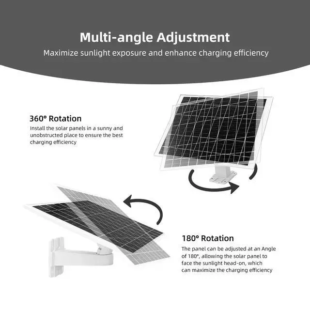 Alt view image 4 of 6 - 4 Pack 7W Camera Solar Panel Charger Compatible with eufyCam 3/S330, 3C/S300, S350/C220/C210, eufy SoloCam S220/S340/C210 Camera Solar Charger with 9.3FT Type-C Charging Cable Cord & Micro USB Port
