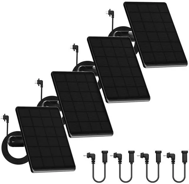 Main image of 4 Pack 6W Solar Panel for Blink Camera, High-Efficiency Monocrystalline Silicon Solar Panels Compatible with Blink Outdoor 2K+, 4(4th Gen)/(3rd Gen)/XT3,XT2/XT,IP66 Wterproof,10Ft Outdoor Power Cable