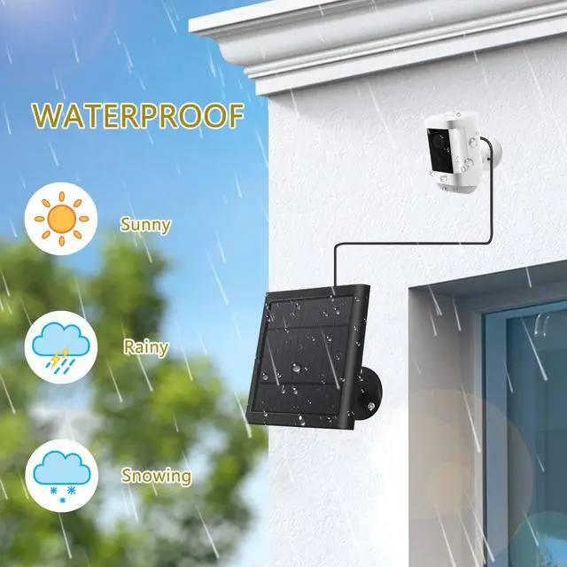 Alt view image 4 of 6 - 3 Pack - Solar Panel for Security Camera Spotlight Cam Plus/Pro(Battery) Stick Up Cam/Pro Wireless Outdoor with 10FT/3M Long Cable Dustproof Waterproof BK