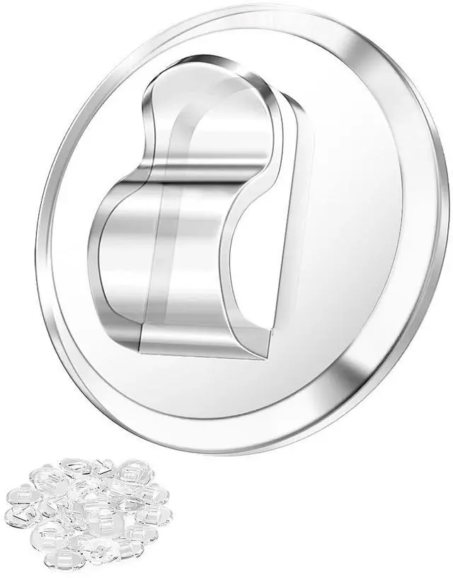 Main image of 50 Clear Mini Light Clips: Small Hooks with Adhesive Strips for Indoor String Light - Plastic Damage Free Wall Hook for Hanging Tiny Fairy Christmas Light Cable Hangers Decoration Decor (50)