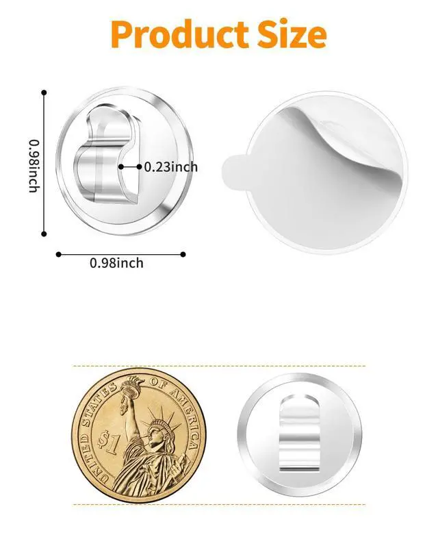 Alt view image 3 of 7 - 50 Clear Mini Light Clips: Small Hooks with Adhesive Strips for Indoor String Light - Plastic Damage Free Wall Hook for Hanging Tiny Fairy Christmas Light Cable Hangers Decoration Decor (50)