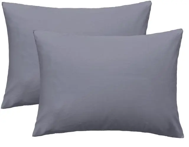 Main image of Soft 100% Egyption Cotton Zipper Pillow Case, Cozy and Lightweight Pillowcase, Set of 2, Grey, Standard, 20" x 26"