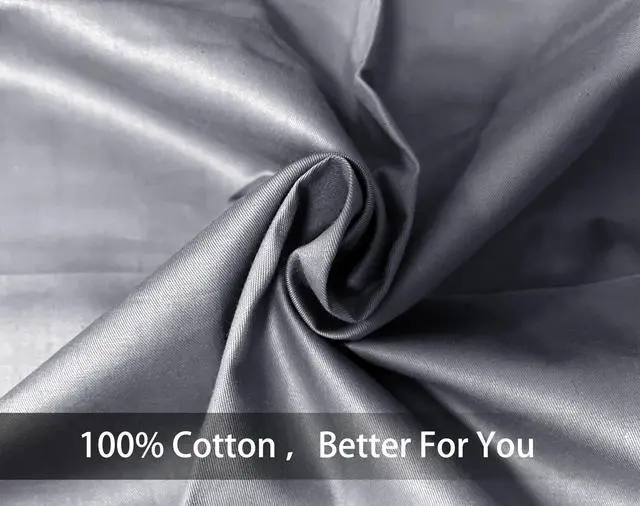 Alt view image 2 of 7 - Soft 100% Egyption Cotton Zipper Pillow Case, Cozy and Lightweight Pillowcase, Set of 2, Grey, Standard, 20" x 26"