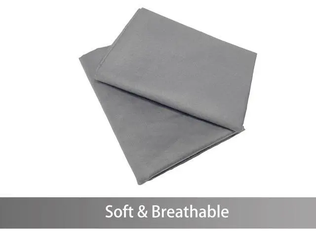 Alt view image 3 of 7 - Soft 100% Egyption Cotton Zipper Pillow Case, Cozy and Lightweight Pillowcase, Set of 2, Grey, Standard, 20" x 26"