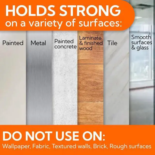 Alt view image 5 of 7 - 5lbs Adhesive Wall Hooks, Damage-Free Removable Hanging Hooks for Walls, Heavy Duty Utility Hooks, White Plastic Stick On Hooks for Hanging (7 Hooks 12 Strips)